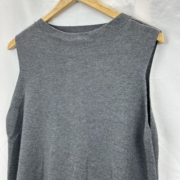 Eileen Fisher Wool Sleeveless Sweater Grey Women's Large Layers - Picture 2 of 8